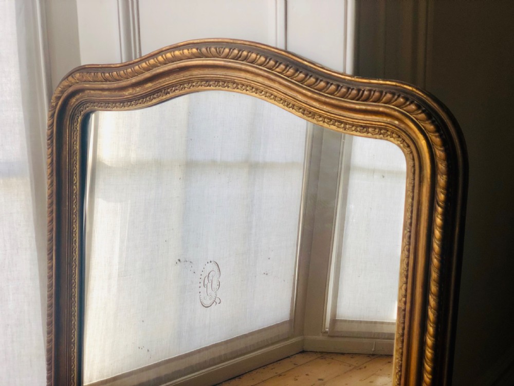 Antique French Louis Philippe gilt mirror c1860 - mercury glass View III