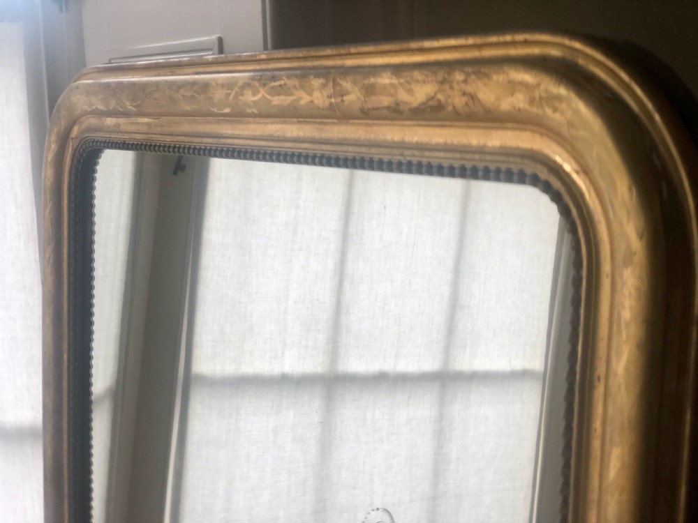 Wide antique French Louis Philippe mirror / overmantel View IV