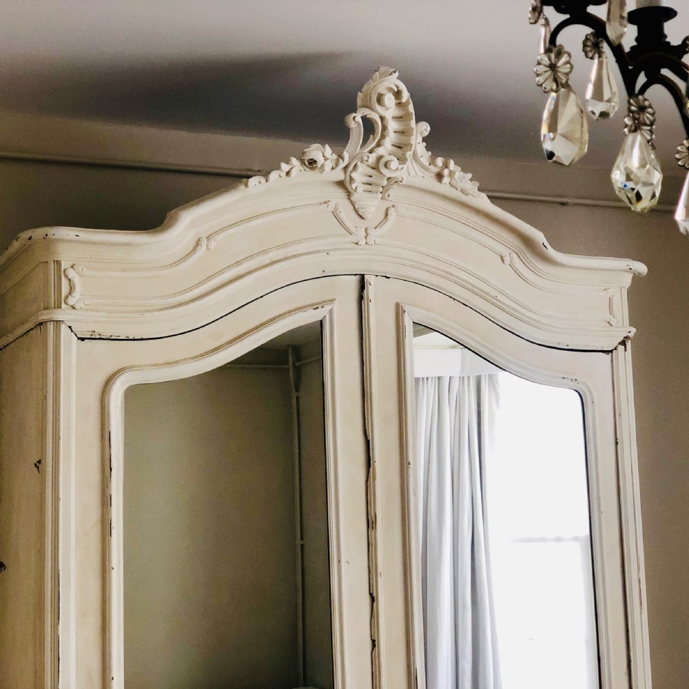 Antique French mirrored double armoire 
 View II