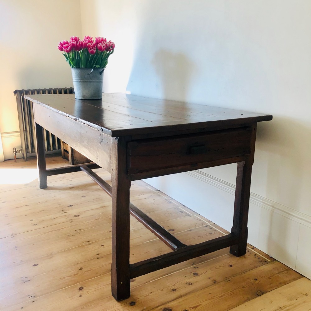 Early 19th century French oak farmhouse refectory table  View V