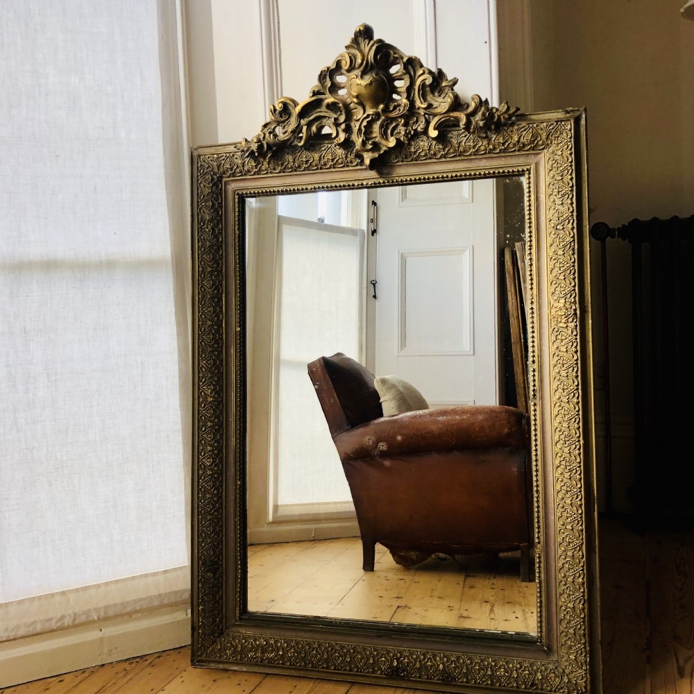 Antique French gilt Louis XV mirror  View II
