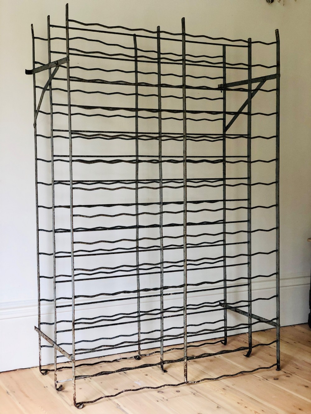Vintage French metal wine rack 