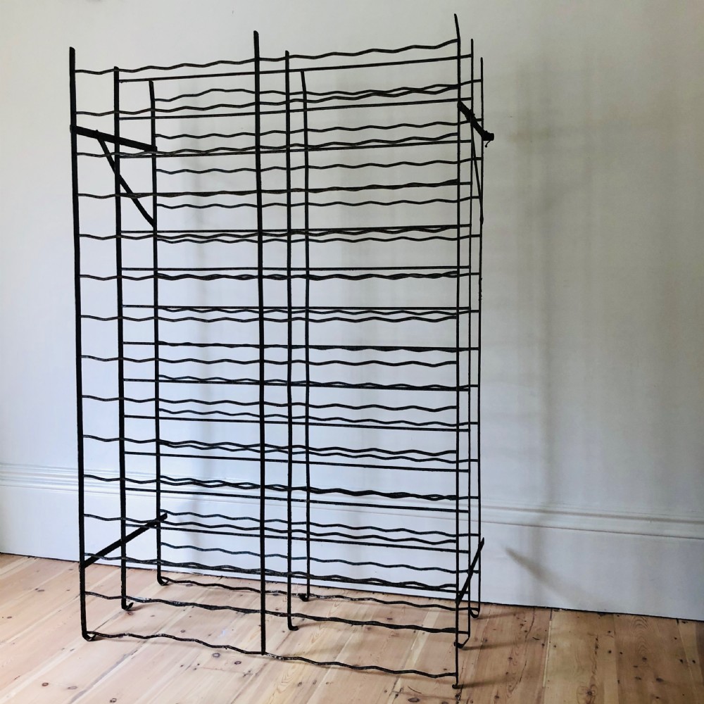 Vintage French metal wine rack  View II