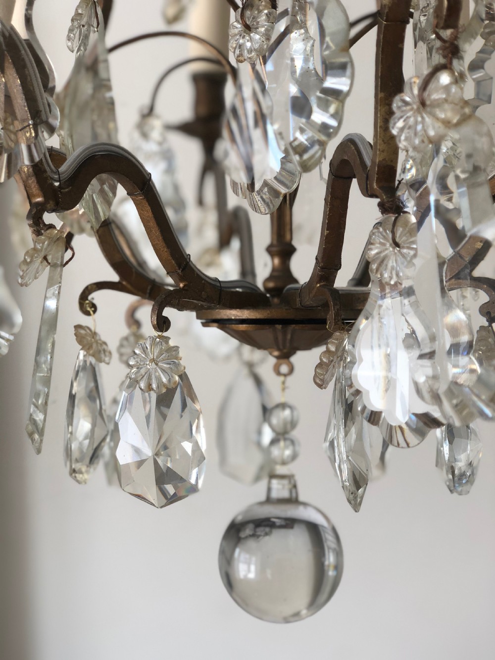 Large 19th century French cage chandelier - rewired View II
