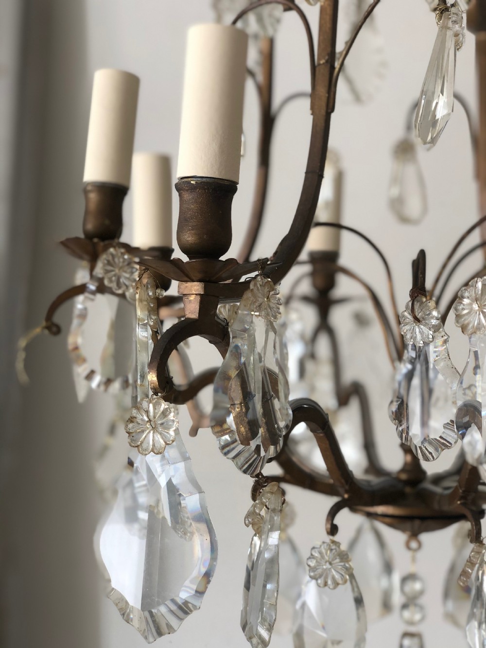 Large 19th century French cage chandelier - rewired View III