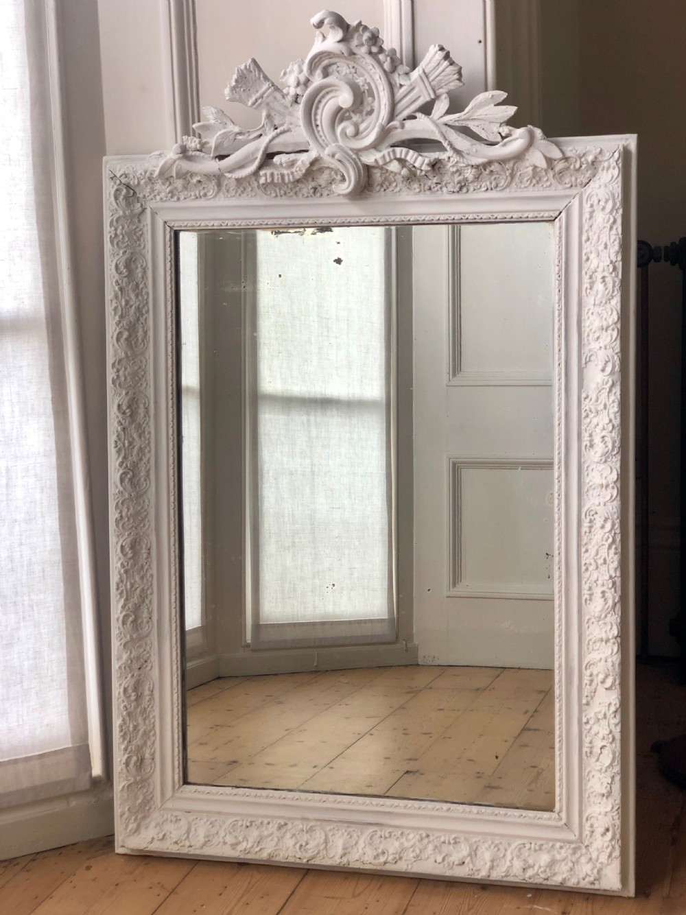 Antique French Louis XV painted mirror