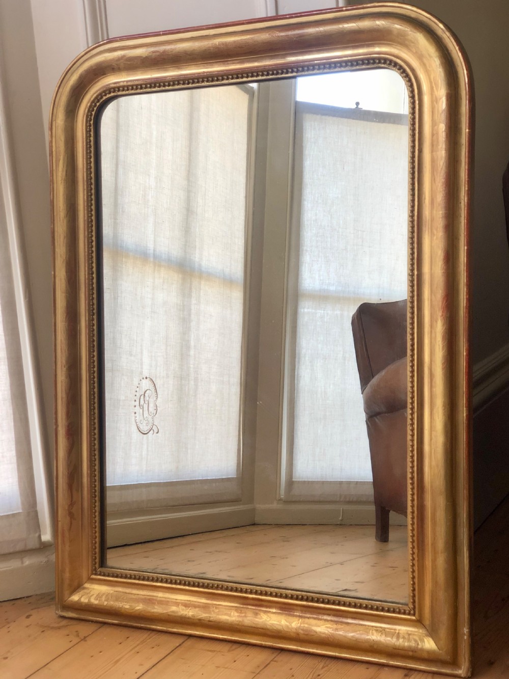 Antique French gilt Louis Philippe mirror c1860