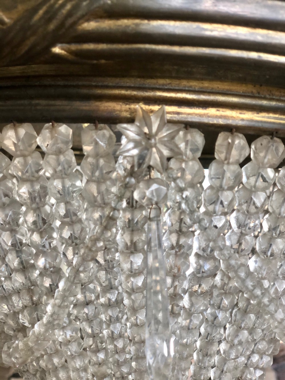19th century antique French Louis Philippe bag chandelier c1860 View II