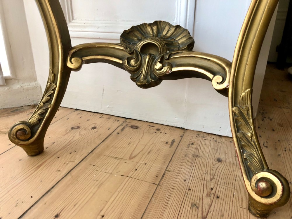 19th century antique French gilt and marble console table View IV