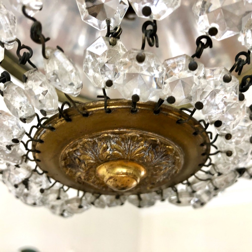 Antique French crystal bag chandelier  View IV