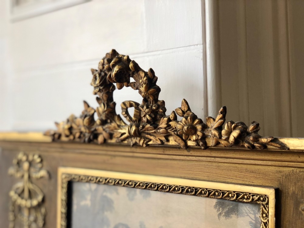 19th century French antique gilt trumeau mirror  View III