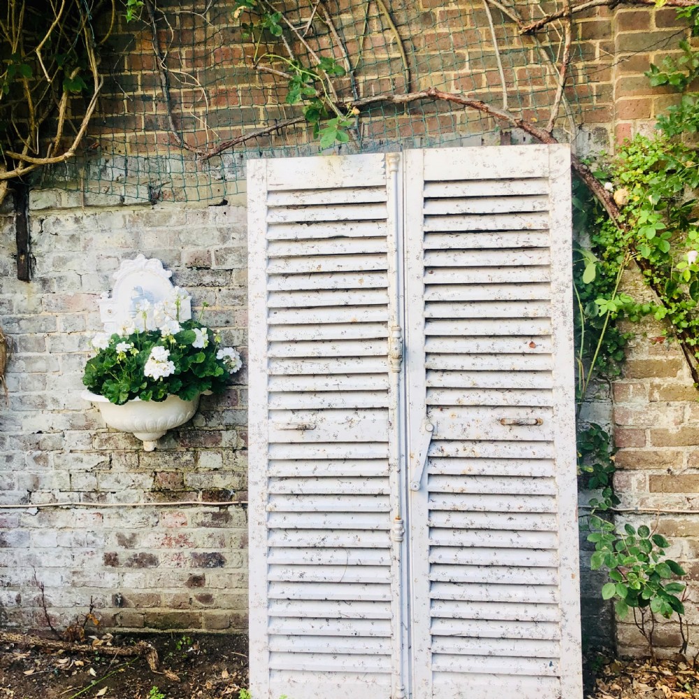 Antique French painted shutters  View II