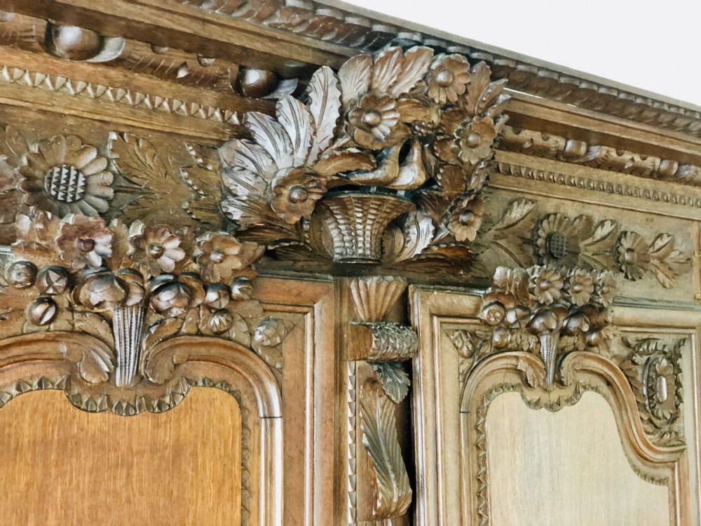 19th century French antique oak armoire wardrobe  View VI