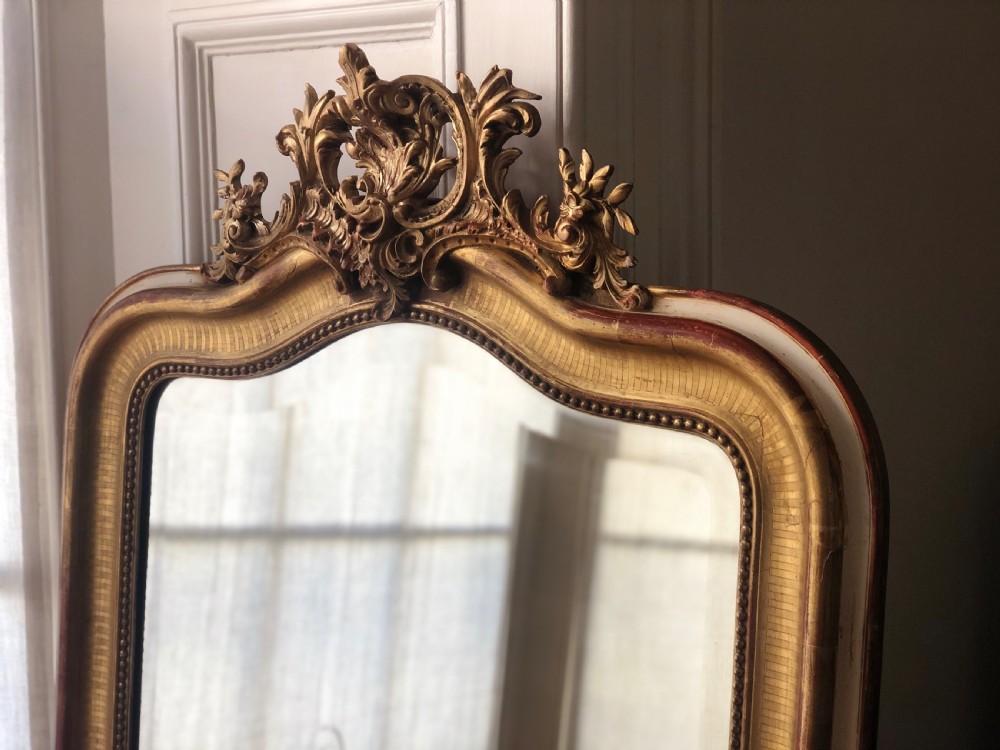 19th century antique French Louis XV gilt mirror - bevelled glass View IV