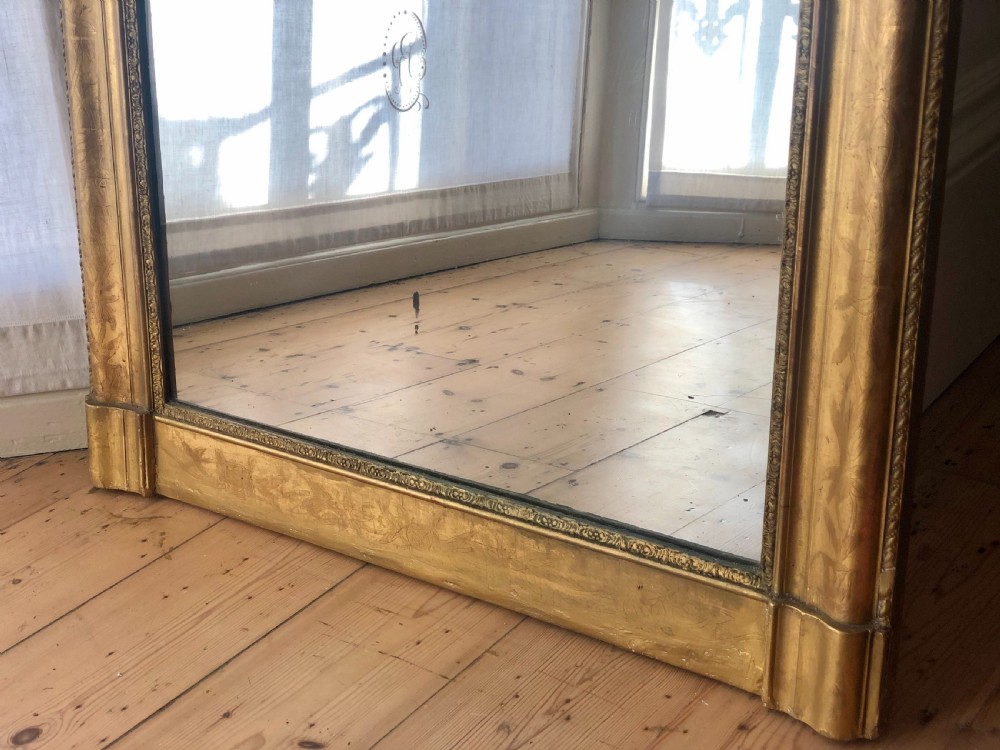 Antique French gilt Louis Philippe mirror c1860 - mercury glass  View IV