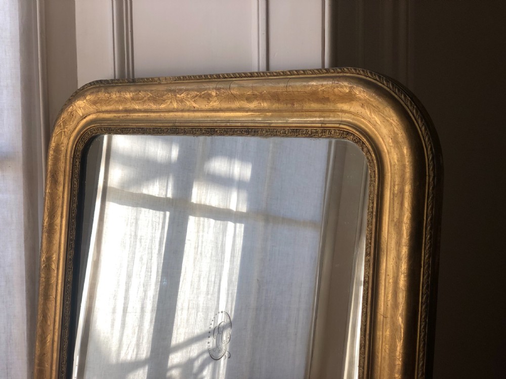 Antique French gilt Louis Philippe mirror c1860 - mercury glass  View VII