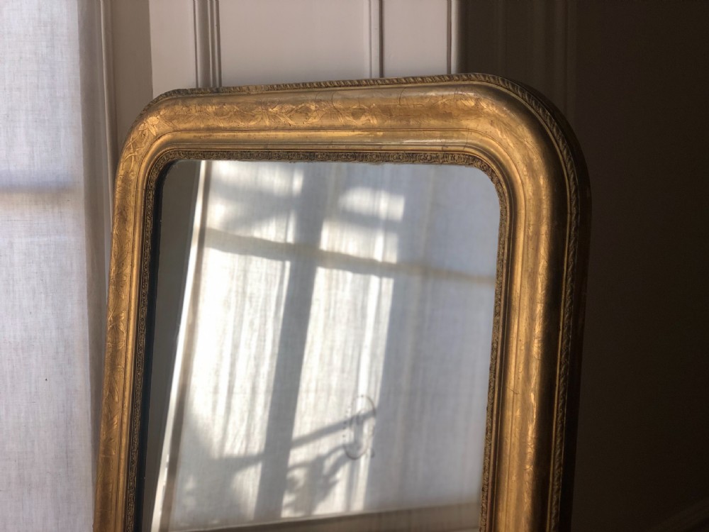 Antique French gilt Louis Philippe mirror c1860 - mercury glass  View VIII
