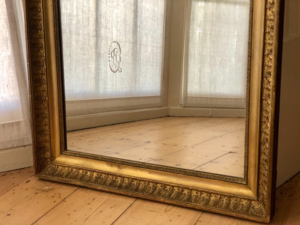 Antique French gilt Empire mirror c1810 - mercury glass View III