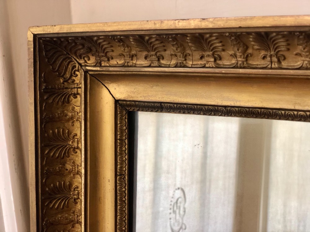 Antique French gilt Empire mirror c1810 - mercury glass View V