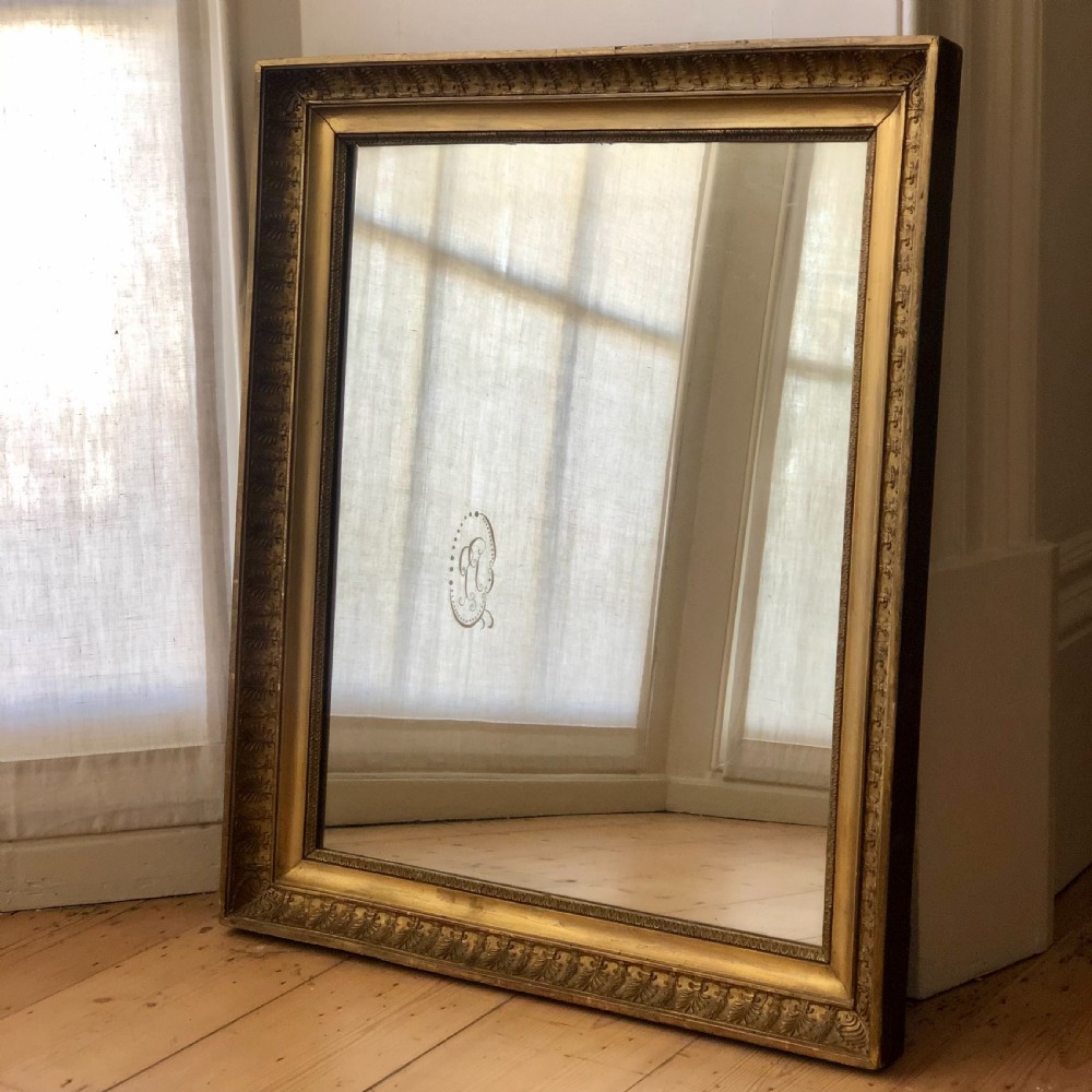 Antique French gilt Empire mirror c1810 - mercury glass View VI