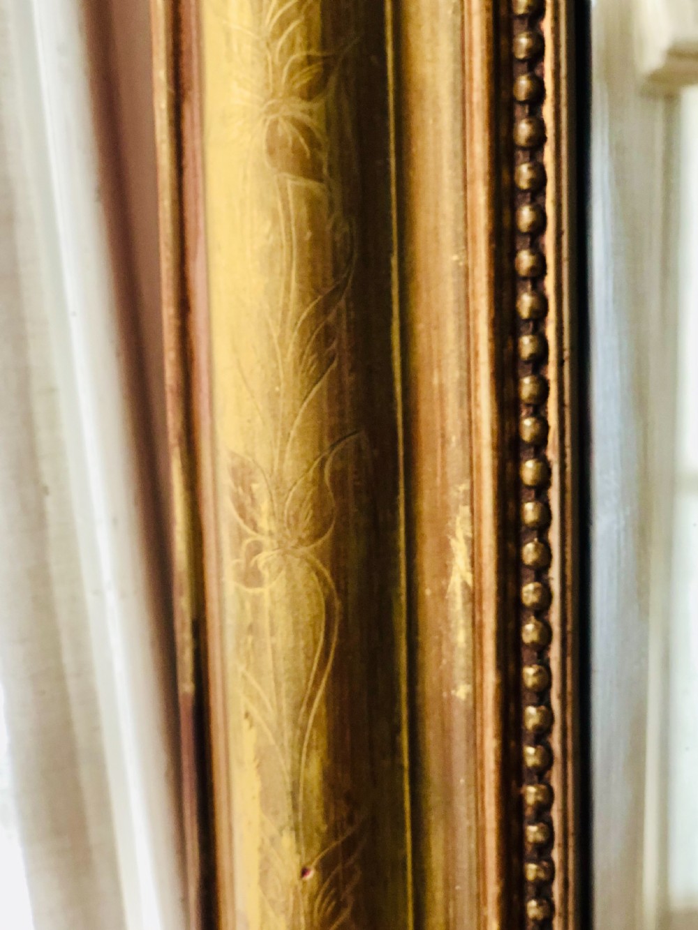 Large antique French Louis XV gilt mirror c1880 View IV
