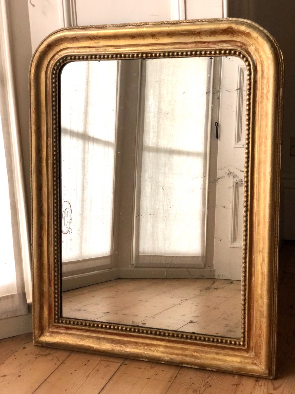 Antique French gilt Louis Philippe mirror c1860
