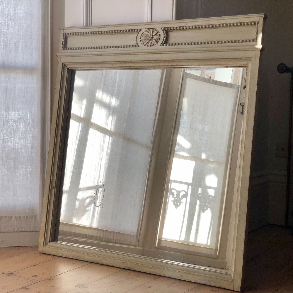 Antique French painted mirror - original paint.  View II