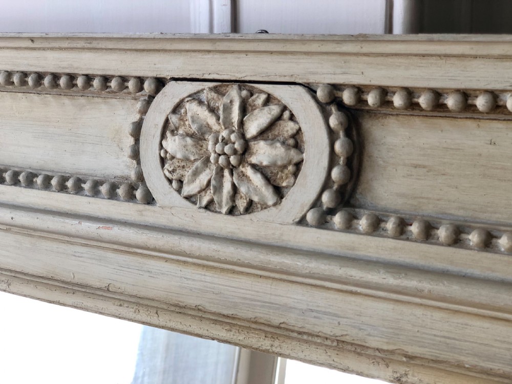 Antique French painted mirror - original paint.  View VI