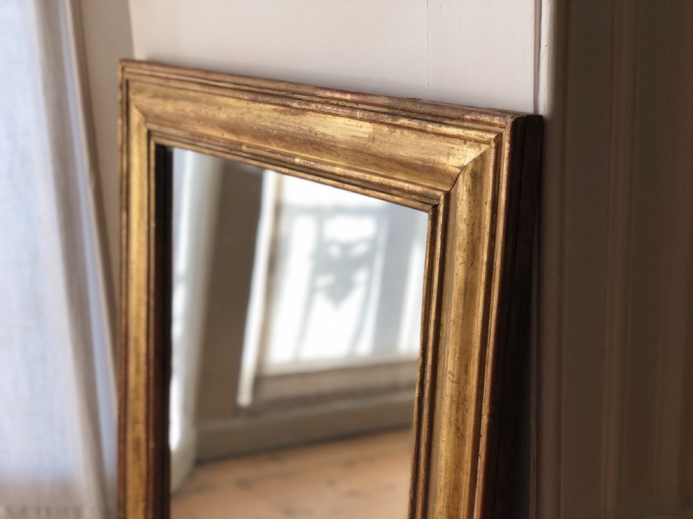 Antique French gilt rectangular mirror  View III