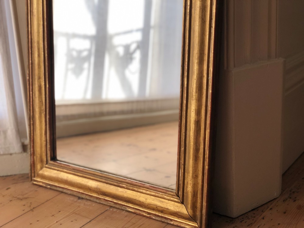Antique French gilt rectangular mirror  View IV