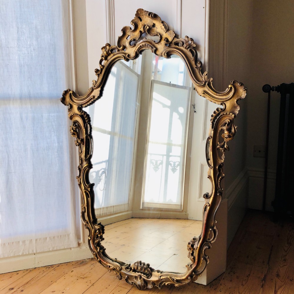 19th century  French ornate gilt mirror 