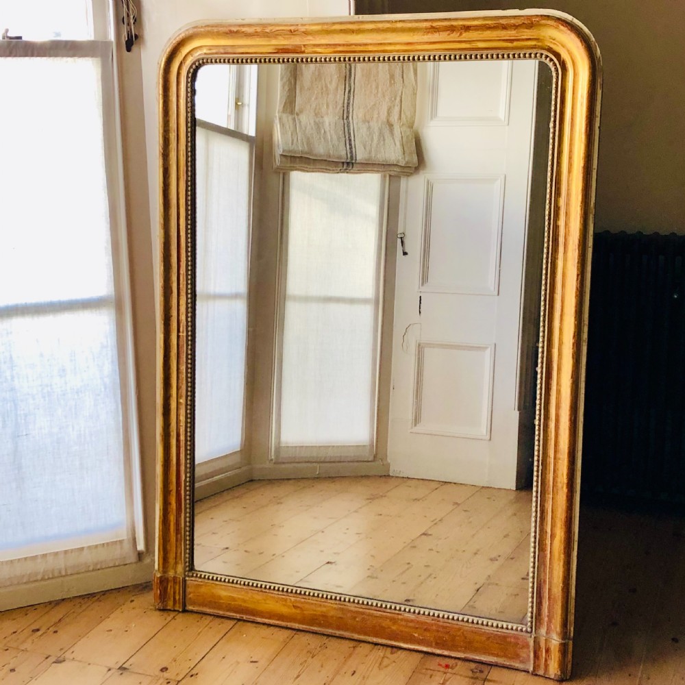 Antique French gilt Louis Philippe overmantel mirror c1850 View IV