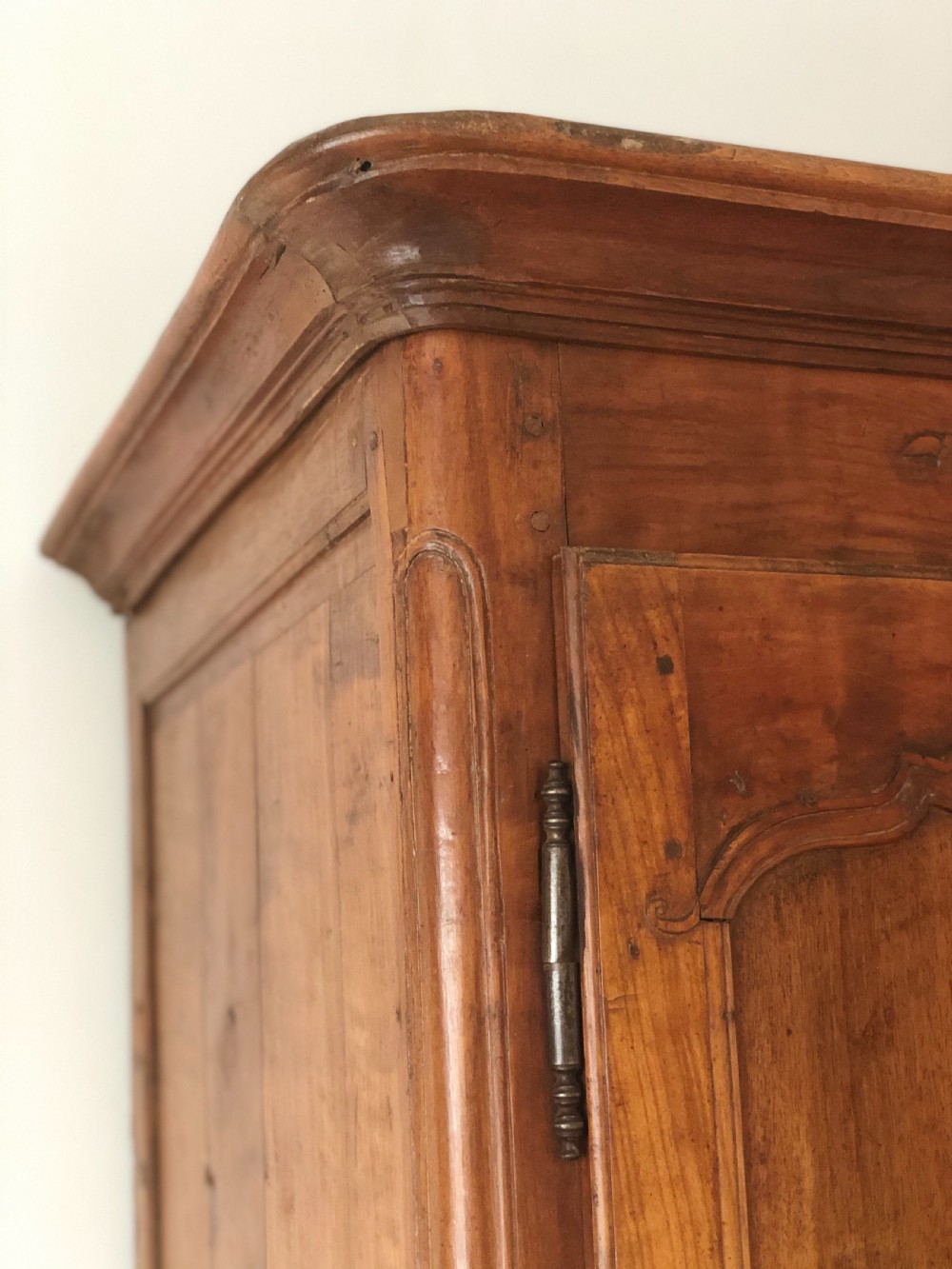 Antique French walnut armoire wardrobe with hanging rail View IV
