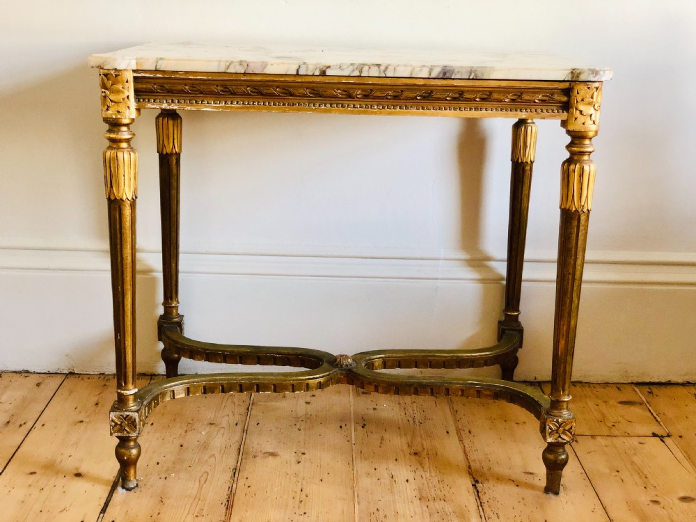 Antique French gilt and marble occasional table 