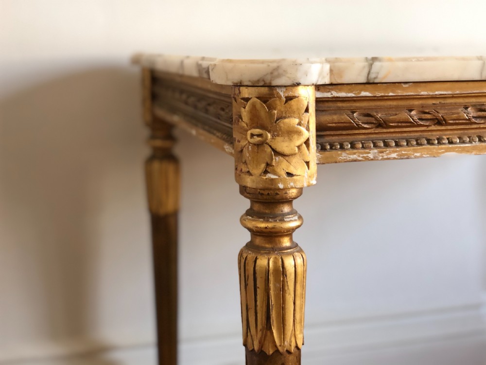 Antique French gilt and marble occasional table  View III