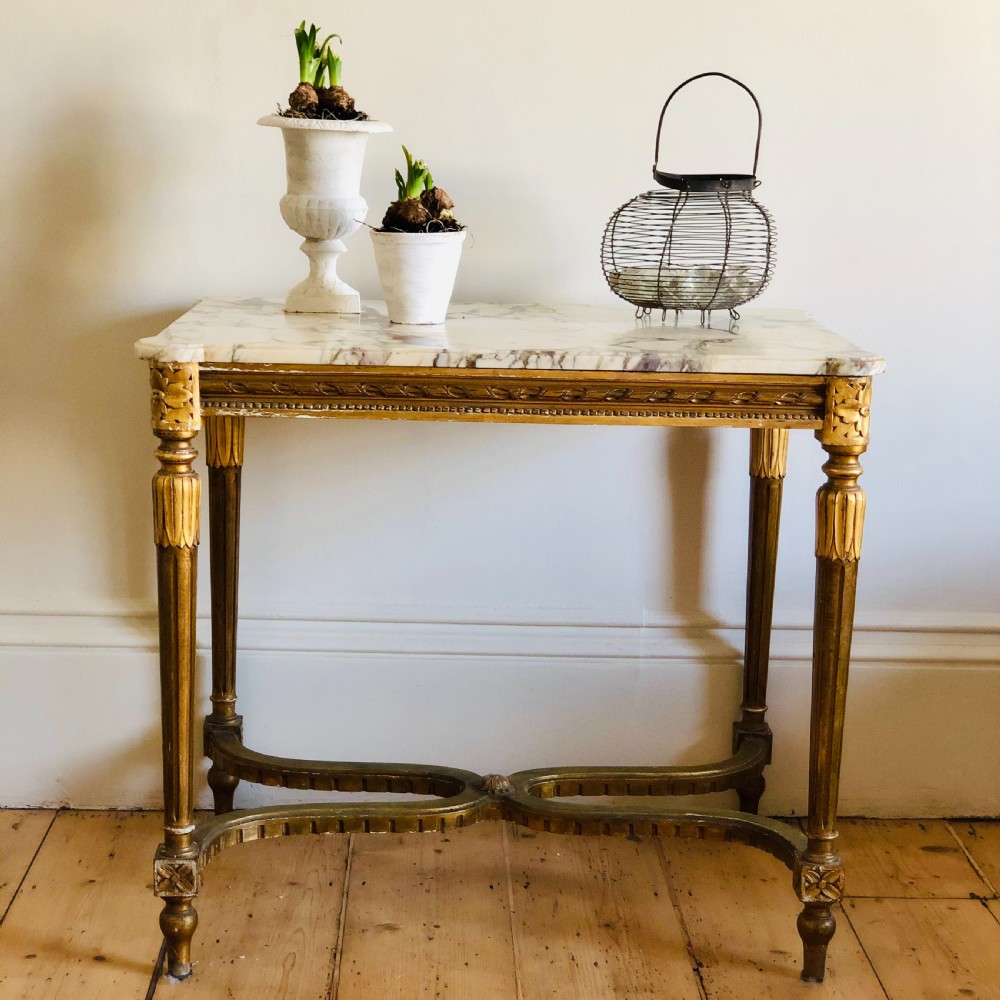 Antique French gilt and marble occasional table  View VI