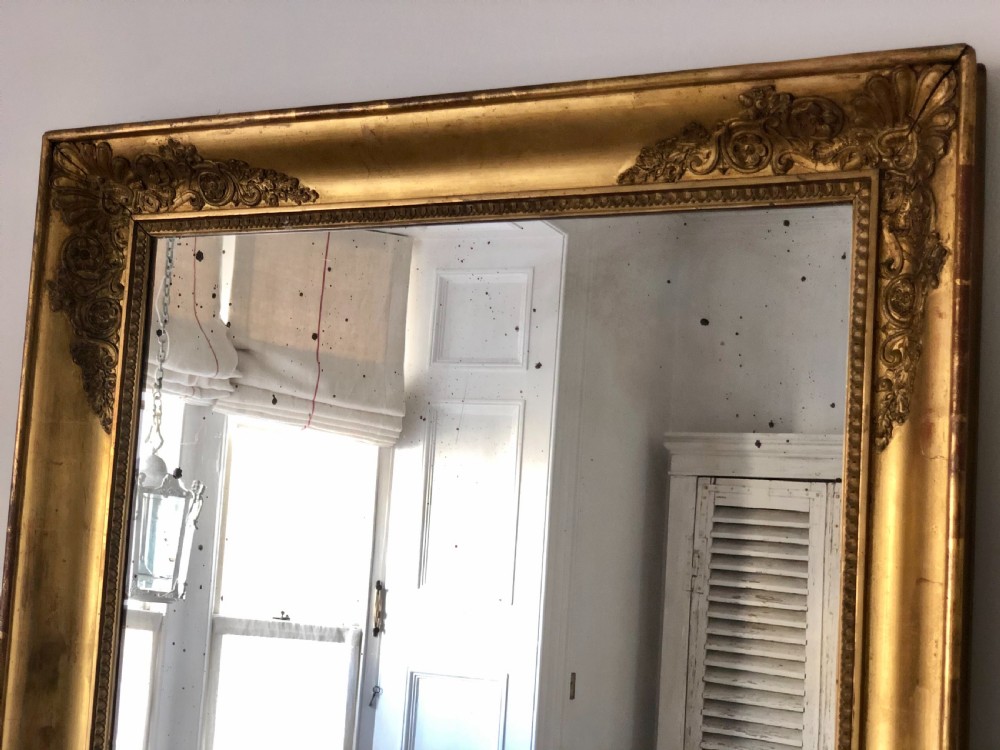 Antique French gilt rectangular mirror  View III