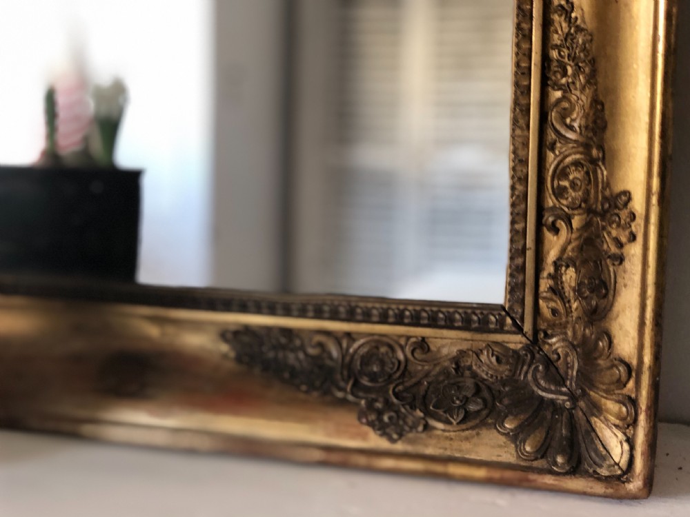 Antique French gilt rectangular mirror  View IV