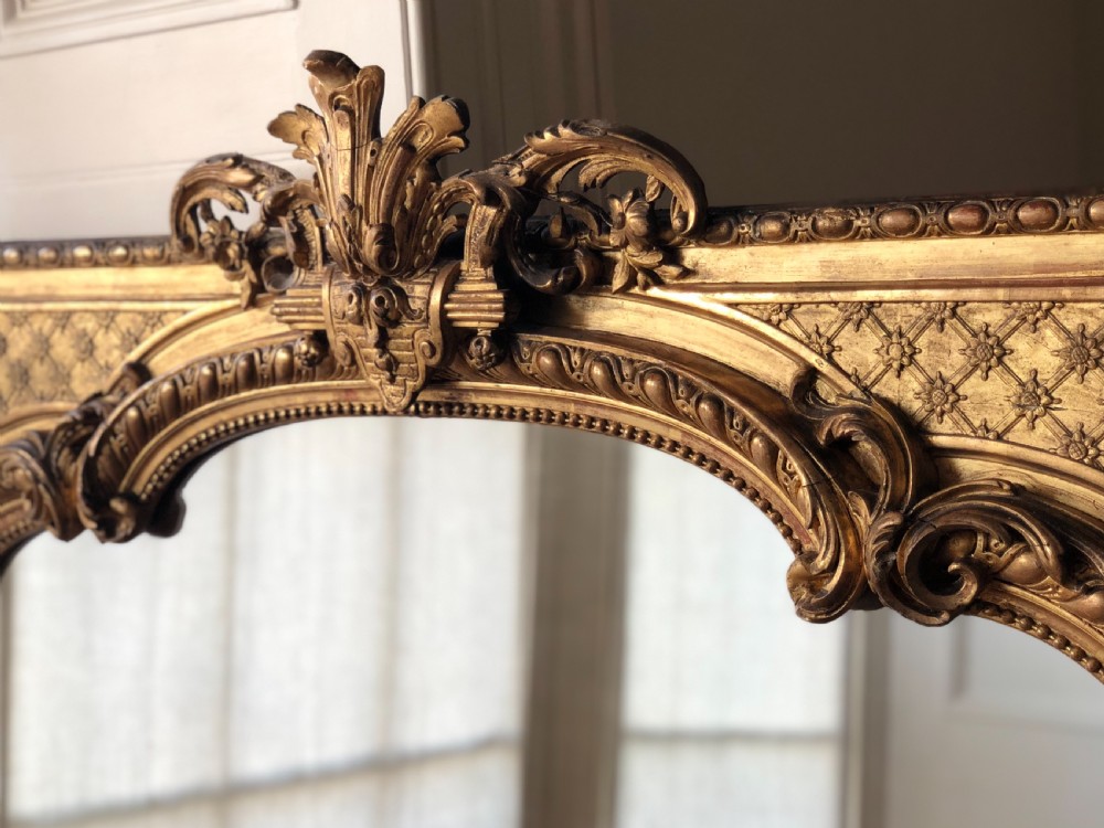 Antique French gilt  mirror overmantel View III