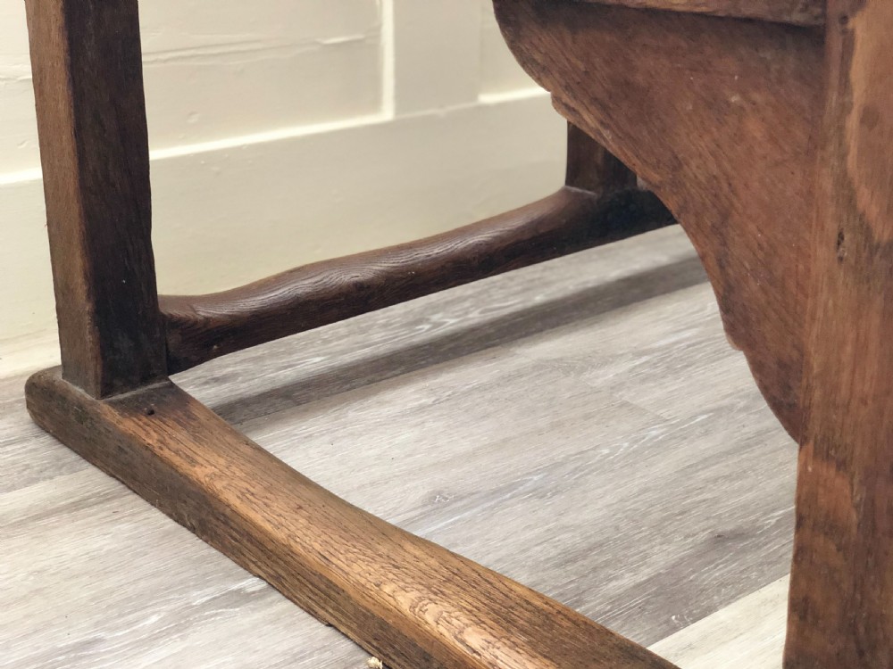 Antique French oak school desk  View II