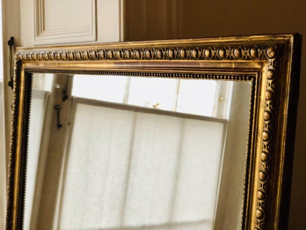 19th century French gilt leaner mirror overmantel View III