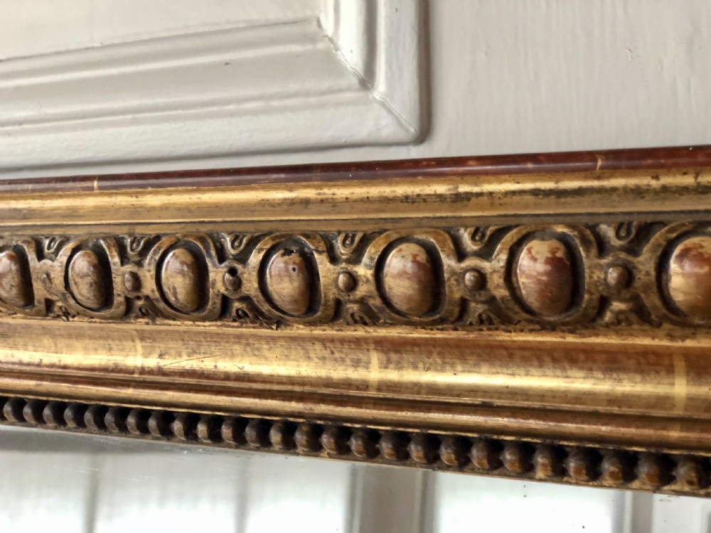 19th century French gilt leaner mirror overmantel View IV