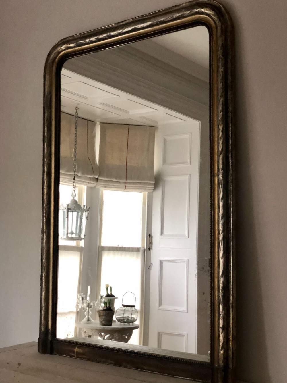 Antique French silver gilt Louis Philippe mirror  View IV