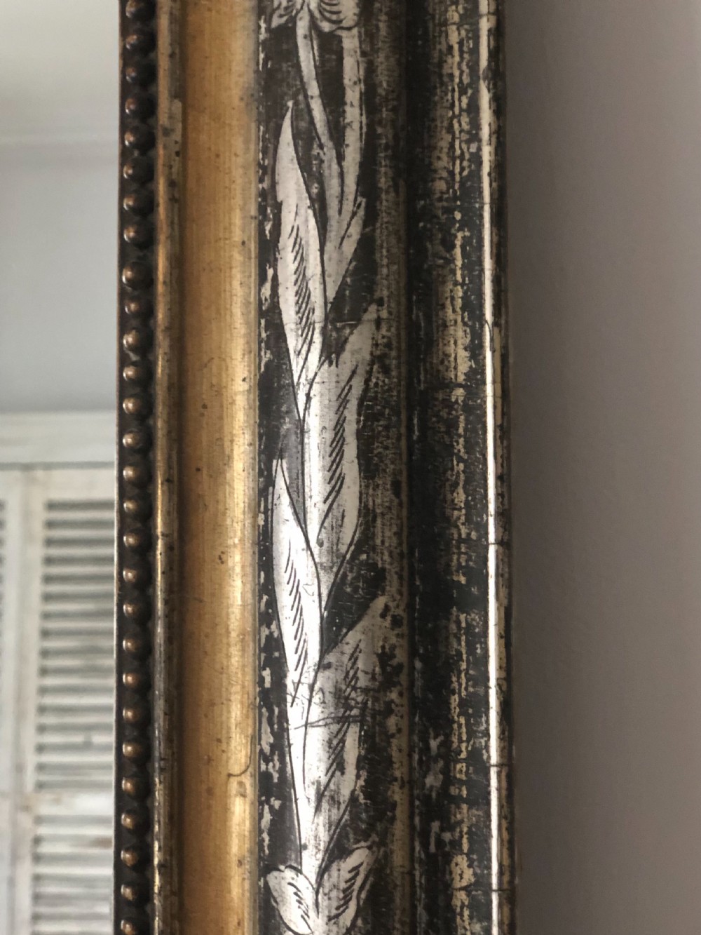 Antique French silver gilt Louis Philippe mirror  View V