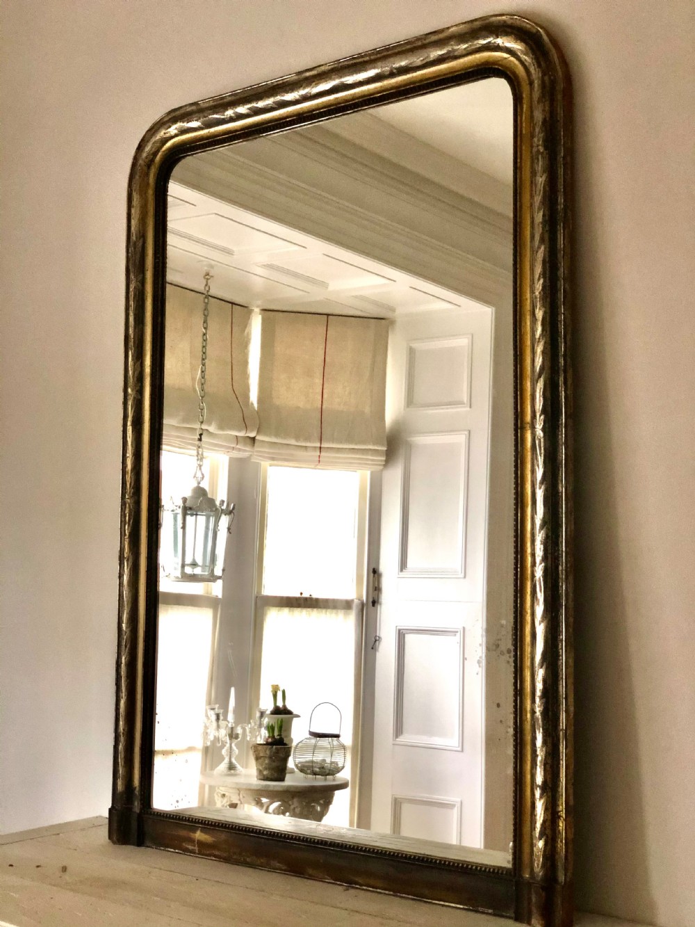 Antique French silver gilt Louis Philippe mirror  View VI