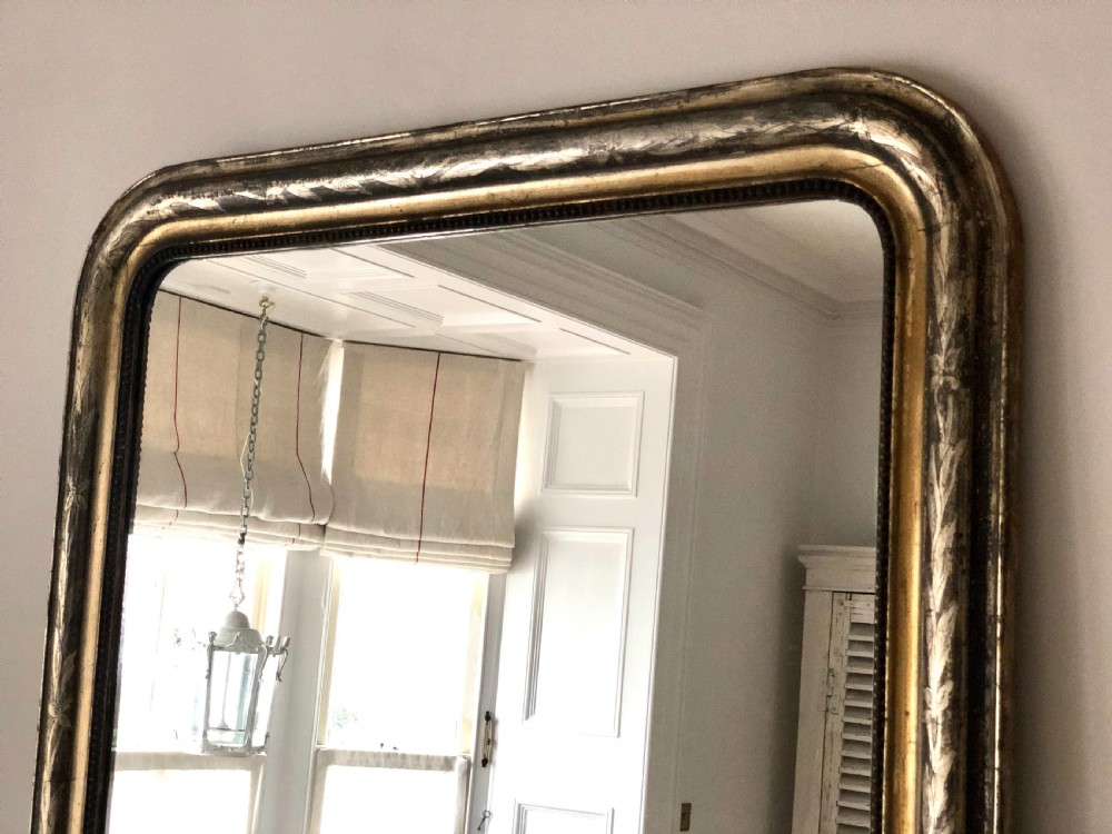 Antique French silver gilt Louis Philippe mirror  View VII