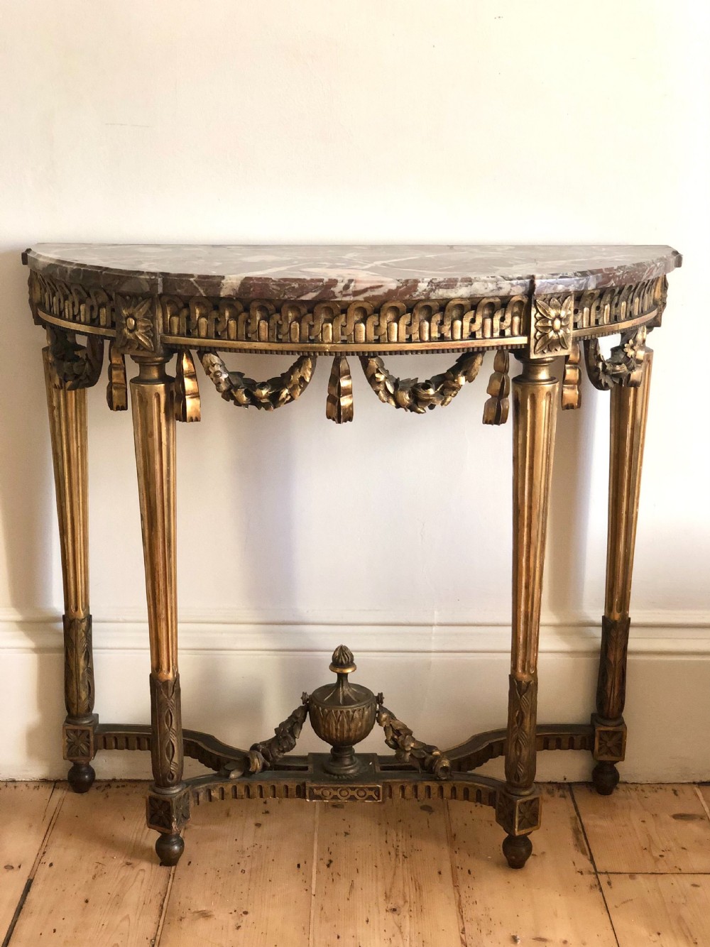 19th century French gilt and marble console table  View II