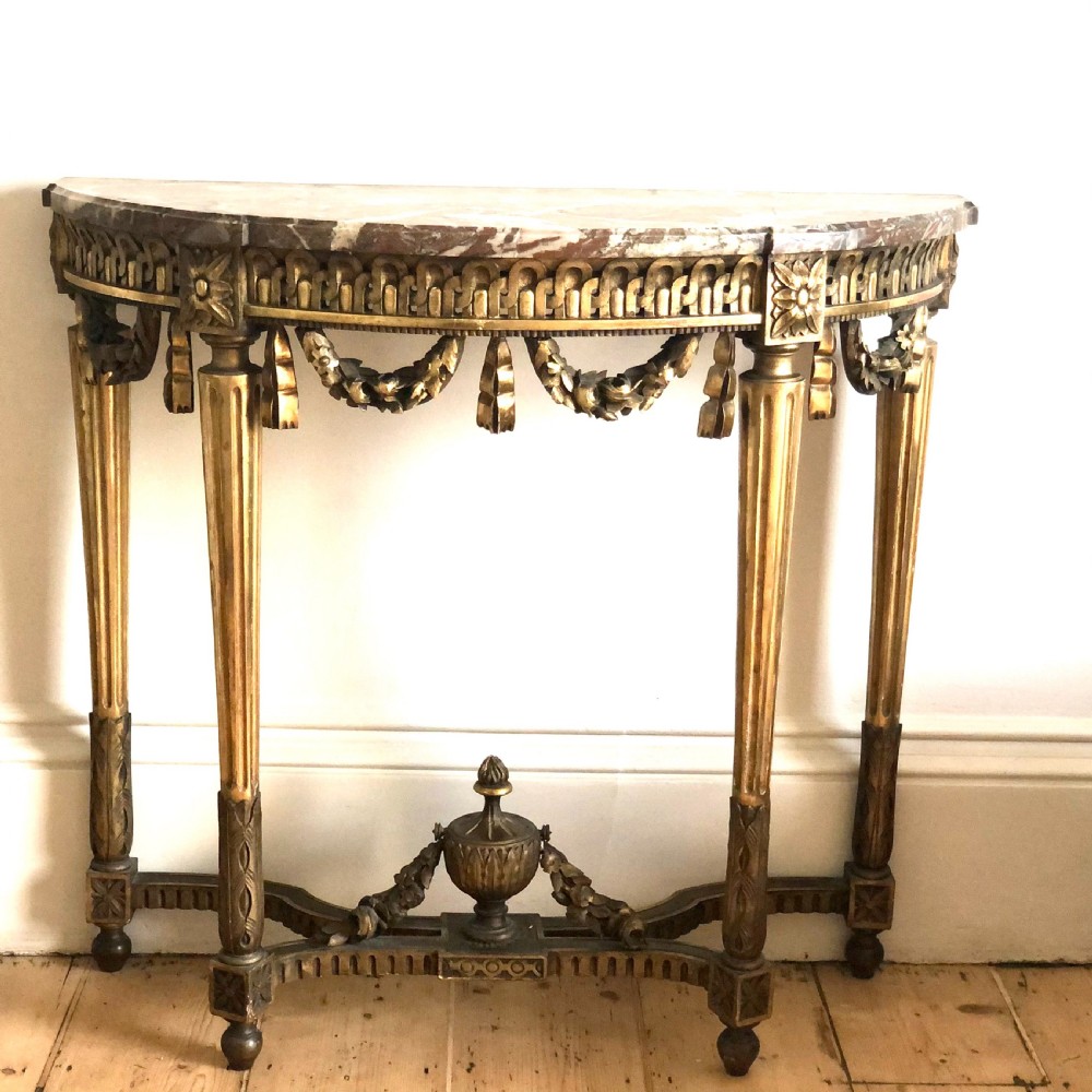 19th century French gilt and marble console table  View III