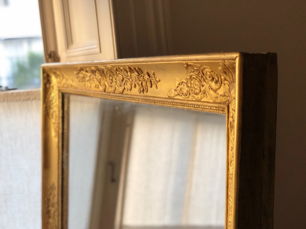 Antique French gilt Empire mirror c1830 - mercury glass View II