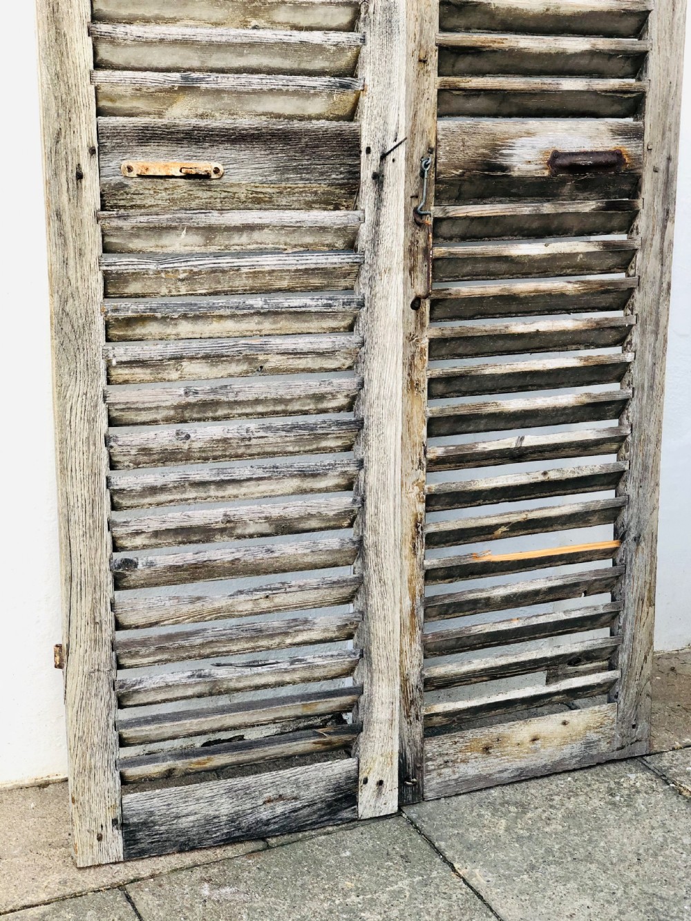 Antique French oak shutters  View II